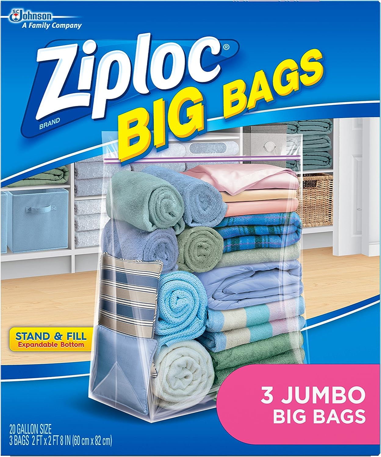  Clear Vinyl Zippered Storage Bags 15x18x4 Inch, Set of