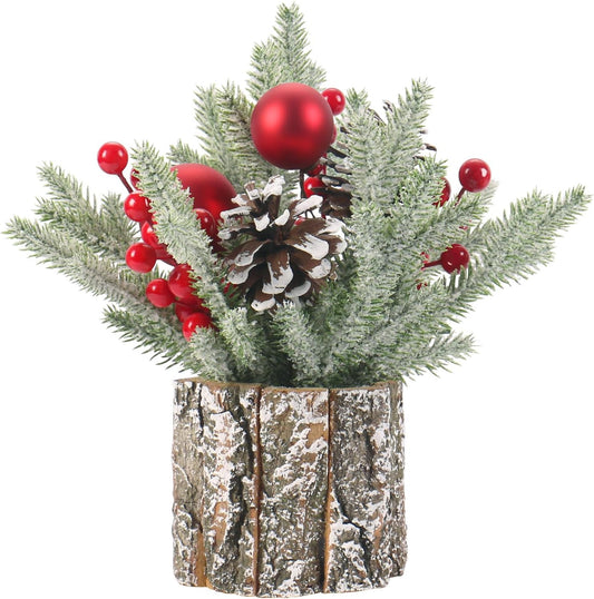 Charming Miniature Christmas Tree Set: Festive Tabletop Decoration with Christmas Ball Ornaments for Home Celebrations and Holiday Décor