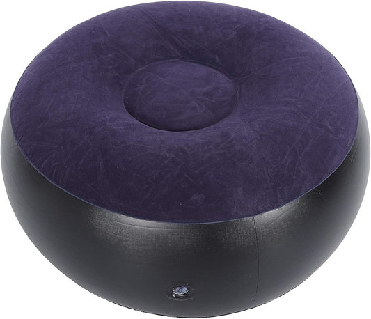 Yctze Portable Inflatable Flocking Stool: Round 15x15x3 Inches - Ideal for Outdoor Camping and Travel - Doubles as a Chair or Footrest for Home and Office Use