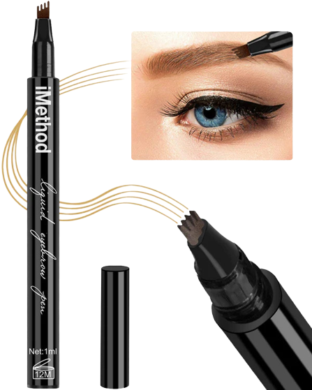 iMethod Eyebrow Pen - Eye Brown Makeup - Eyebrow Pencil with Micro-Fork Tip Applicator - Creates Natural Looking Brows Effortlessly - Long-Lasting All-Day Wear - Light Brown