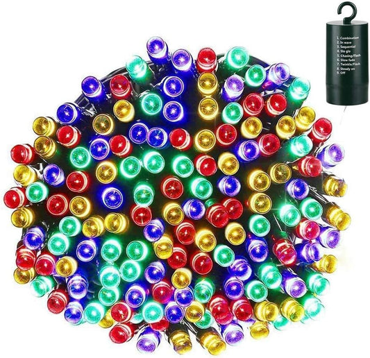 LYHOPE 200 LED 72ft Battery Operated Christmas String Lights: 8 Modes Waterproof Fairy Lights for Indoor and Outdoor Holiday Decor, Perfect for Patio, Lawn, Garden, and More (Multi-Color)