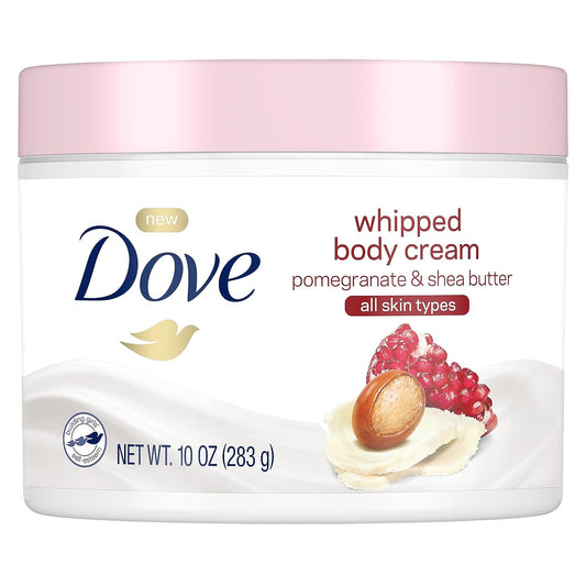Dove Whipped Body Cream: Pomegranate and Shea Butter Moisturizer for Deep Nourishment of Dry Skin - 10 Oz