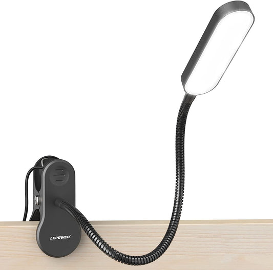 Versatile LED Clip-on Reading Light: LEPOWER 60 LED Reading Lamp with 25+ Lighting Options, 3 Timer Settings, and Night Light Function. Perfect for Bedside, Headboard, Desk, Dorm, and Reading in Bed.