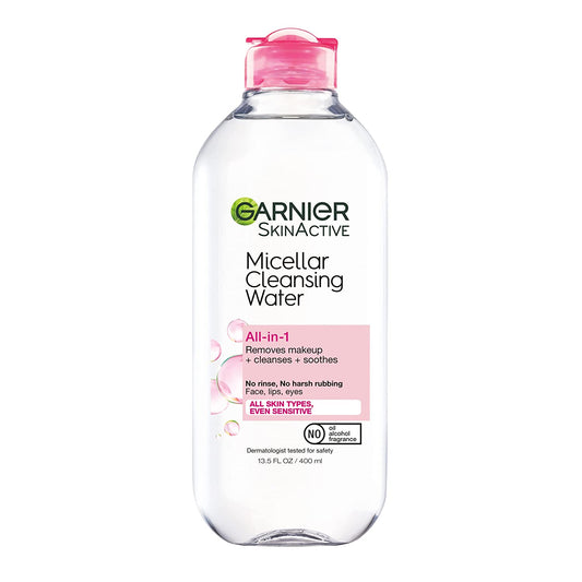 Garnier SkinActive Micellar Water for All Skin Types - Facial Cleanser & Makeup Remover - 13.5 Fl Oz (400mL) - 1 Count - Packaging May Vary