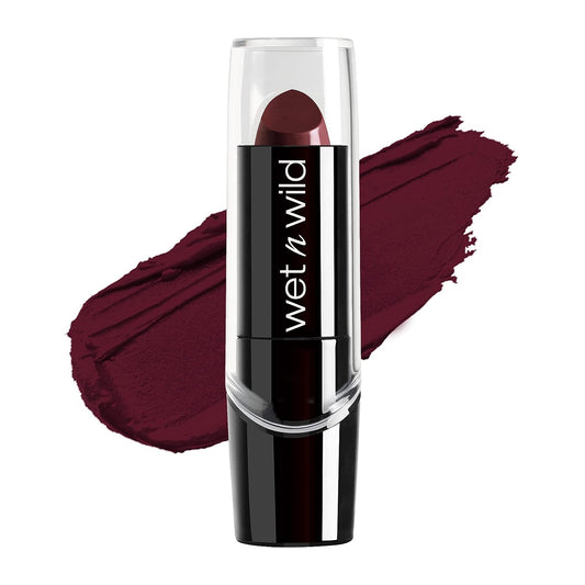 Wet n Wild Silk Finish Lipstick in 'Black Orchid Red': Hydrating Lip Color with Luxurious, Buildable Richness