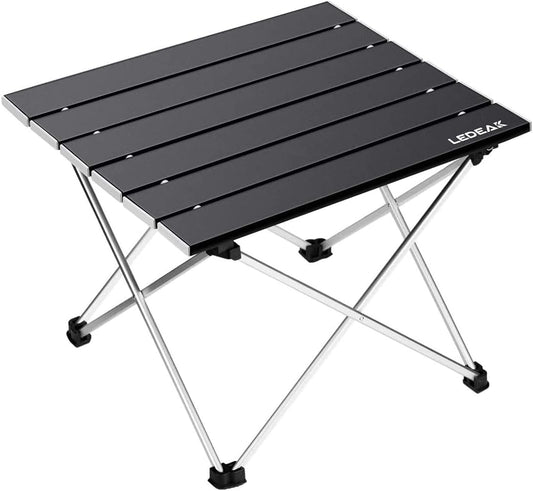 Ledeak Portable Camping Table: Small Ultralight Folding Table with Aluminum Table Top and Carry Bag - Convenient for Outdoor Activities, Picnics, BBQ, Cooking, Festivals, Beach, and Home Use