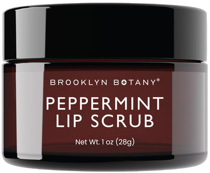 Brooklyn Botany Lip Scrub Exfoliator 1 oz: Peppermint-Flavored Lip Moisturizer for Dry and Chapped Lips - Gentle Exfoliation for Smooth and Brighter Lips