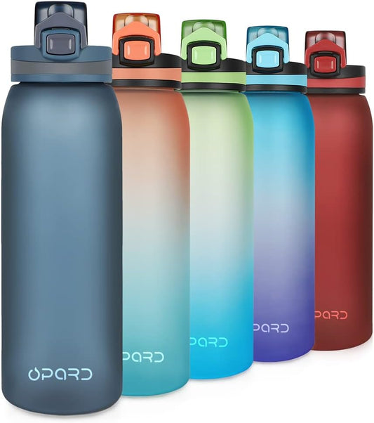 Opard 30oz Sports Water Bottle with Leak-Proof Flip Top Lid: BPA-Free Tritan, Reusable Plastic for Gym and Outdoor Activities