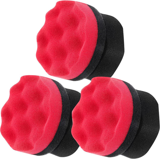 Set of 3 Reusable Tire Shine Applicator Pads - Perfect for Tire Dressing and Car Detailing, 3.15 Inch Size in Vibrant Red