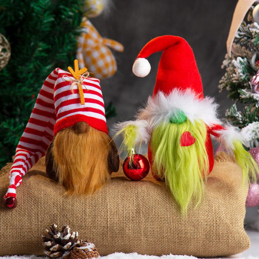 Infuse Nordic Charm into Your Decor with BWFY's Christmas Gnomes Decorations: 2-Pack Handmade Swedish Tomte Plush Gnomes, Perfect for Tiered Trays, Christmas Tables, and Festive Ornament Gifts