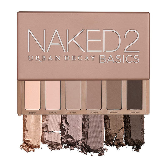 URBAN DECAY Naked2 Basics Eyeshadow Palette - 6 Taupe & Brown Matte Neutral Shades - Ultra-Blendable, Rich Colors with Velvety Texture - Makeup Set with Mirror & Full-Size Pans - Great for Travel