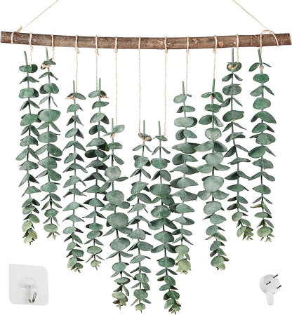 Artificial Eucalyptus Wall Hanging: Sggvecsy 17.7'' Fake Greenery Vine for Boho Wall Decor - Perfect for Apartment, Bathroom, Bedroom, Kitchen, Farmhouse, Home, Living Room, and Office Decorations
