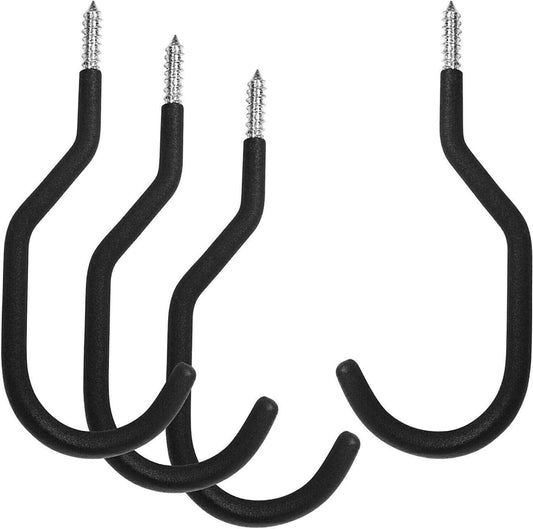 SMARTOLOGY Heavy-Duty Bike Hooks: 4-Pack of Regular Size Bicycle Hangers for Ceiling or Vertical Wall Storage