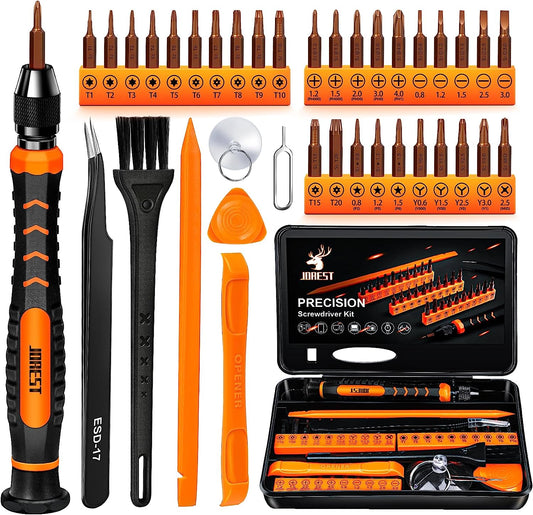 JOREST 38-Piece Precision Screwdriver Set: Complete Tool Kit with Security Torx and Various Bits - Ideal for Repairing and Cleaning Ring Doorbell, iPhone, Switch, PS4, Xbox, Laptop, Macbook, Watch, Glasses, and More
