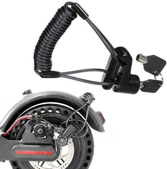 SEWAY Electric Scooter Disc Brake Lock: Anti-Theft Wheel Security Padlock with 6mm Pin and 4 ft Reminder Cable - Compatible with M365 Scooter
