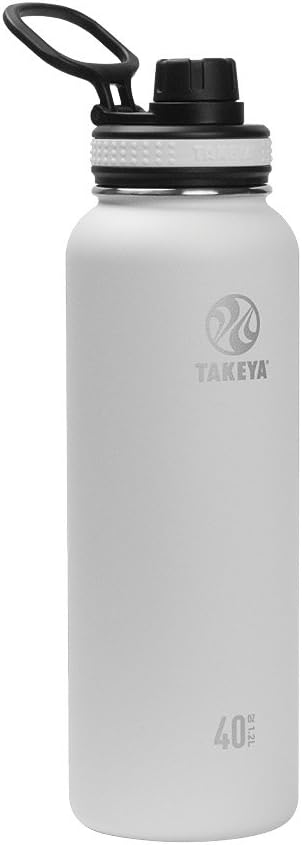 Takeya Originals 40-Ounce Vacuum Insulated Stainless Steel Water Bottle in Elegant White