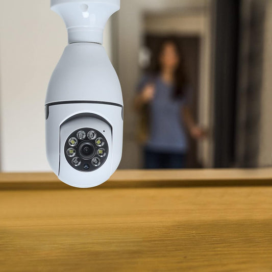 Werulen New E27 Bulb Camera: 1080P Wireless Home Surveillance Camera System with 360-Degree Coverage, 5G WiFi, Full-Color Day and Night Vision, and Smart Motion Detection for Outdoor Security
