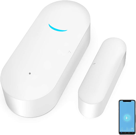 Smart WiFi Door and Window Sensor Detector: Wireless Security Alarm Door Sensor for Home and Business, Tuya Compatible with Alexa, Google Home, and Siri (1 Pack)