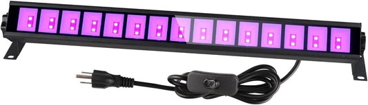 Premium 36W LED Black Light Bar - Upgraded Blacklight Flood Light with Plug, Switch, and 5ft Cord, Ideal for Halloween, Glow Parties, Bedrooms, Game Rooms, Body Paint, and Stage Lighting