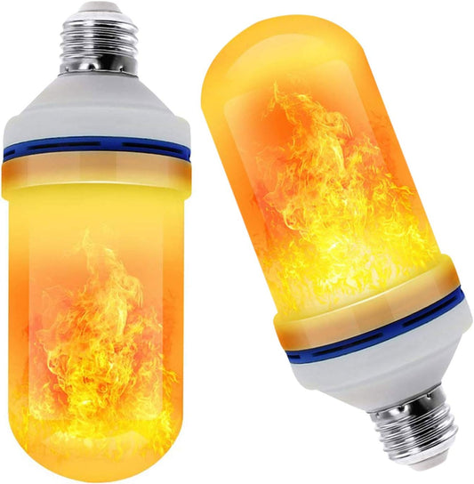 SunStrider LED Flame Light Bulbs: 4 Modes Flickering with Upside Down Effect, E26/E27 Base for Halloween, Christmas, Parties, and Home Decor (2 Pack in Yellow)
