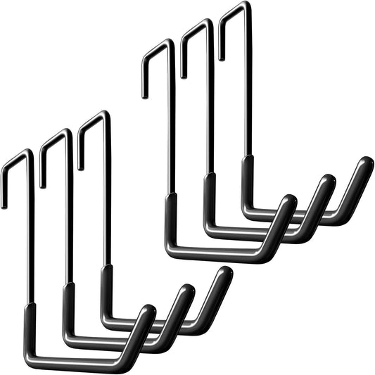Versatile Rafter Hanger Hooks by HUPBIPY: Black, Non-Slip Coating, Set of 6 for Organizing Bikes, Ladders, and More
