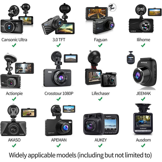 TiToeKi Dash Cam Suction Mount: Compatible with Various Dash Cameras Including Rexing, Falcon, KDLINKS, Vantrue, APEMAN, Z-Edge, Roav, Old Shark, YI, Peztio, and More - 15+ Swivel Ball Adapters Included