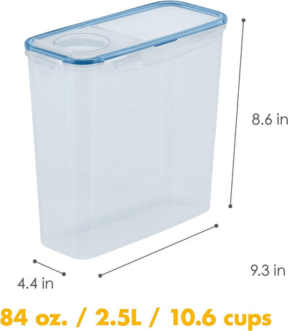 LocknLock Easy Essentials Food Storage Container - 14.3-Cup with Flip Lid, Airtight, BPA-Free, Clear