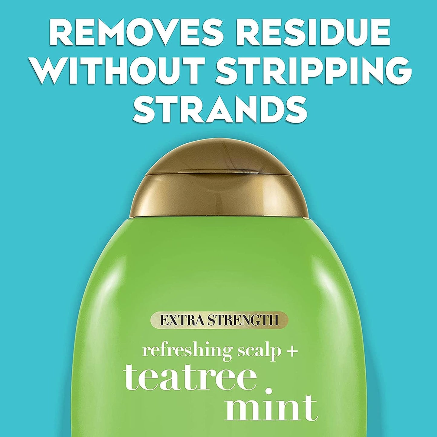OGX Extra Strength Refreshing Scalp + Tea Tree Mint Shampoo: Invigorating Scalp Care with Tea Tree, Peppermint Oil & Witch Hazel - Paraben/Sulfate-Free Formula - 13 fl oz