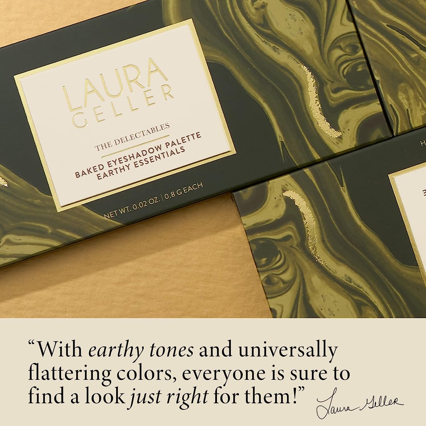LAURA GELLER NEW YORK The Delectables Earthy Essentials Baked Eyeshadow Palette: 14 Pigmented Shades for a Blendable, Natural Look