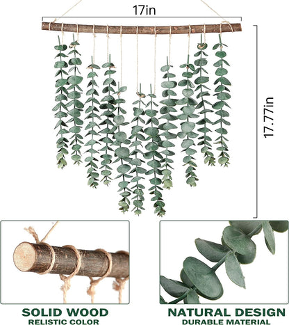 Artificial Eucalyptus Wall Hanging: Sggvecsy 17.7'' Fake Greenery Vine for Boho Wall Decor - Perfect for Apartment, Bathroom, Bedroom, Kitchen, Farmhouse, Home, Living Room, and Office Decorations