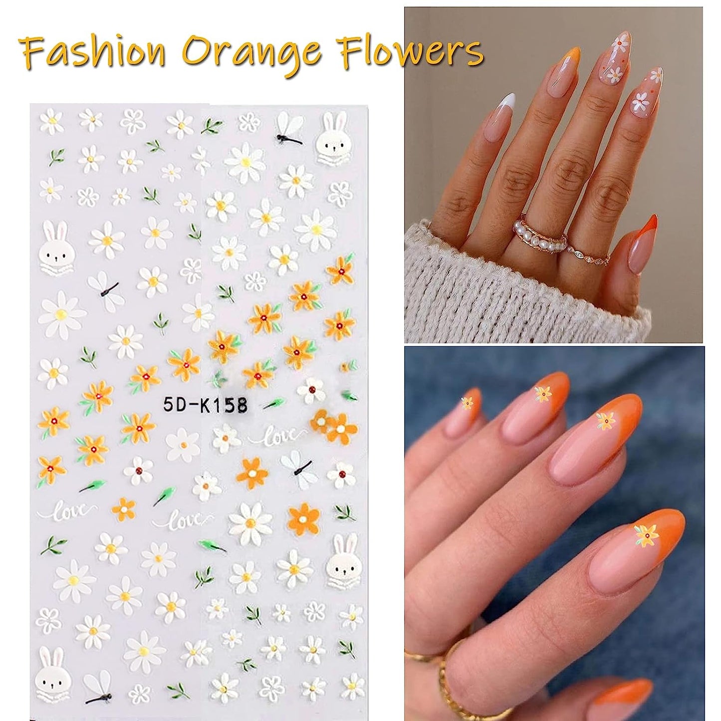 YOSOMK 5D Flower Nail Art Stickers: Elevate Your Manicure with Vibrant Floral Designs!