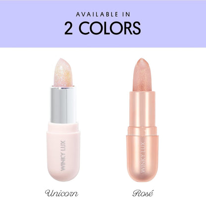 Winky Lux Glimmer Balm - pH Lip Balm, Color-Changing Lipstick, and Tinted Lip Balm - Vegan, Hydrating Lip Balm in Unicorn Shade