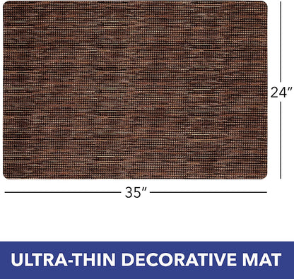 SoHome Ultra Thin Kitchen Mat - Low Profile, Stain Resistant, Nonslip Design, Machine Washable, 24" x 35" - Brown Door Mat for Indoor Use