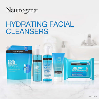 HydroCleanse Refreshing Hydrating Facial Gel Cleanser: Gentle Face Wash, Makeup Remover, and Hyaluronic Acid Booster, Hypoallergenic & Paraben-Free, 7.8 fl. oz