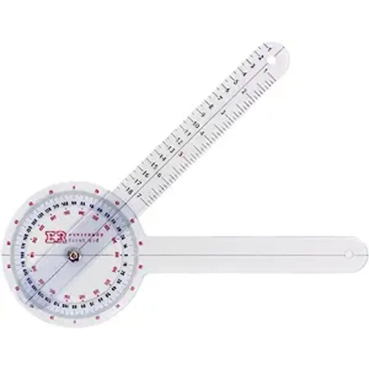 Ever Ready First Aid 12" Plastic Goniometer: 360 Degree ISOM Measurement Tool