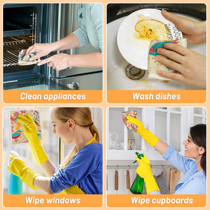 Swedish Dishcloths 8-Pack: Eco-Friendly, Reusable, and Absorbent Kitchen Towels for Quick and Efficient Cleaning (Birds and Flowers)