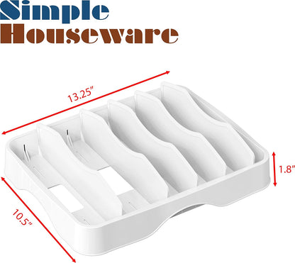 Neatly Organized: SimpleHouseware Adjustable Food Container Lid Organizer, 13''x10'', White